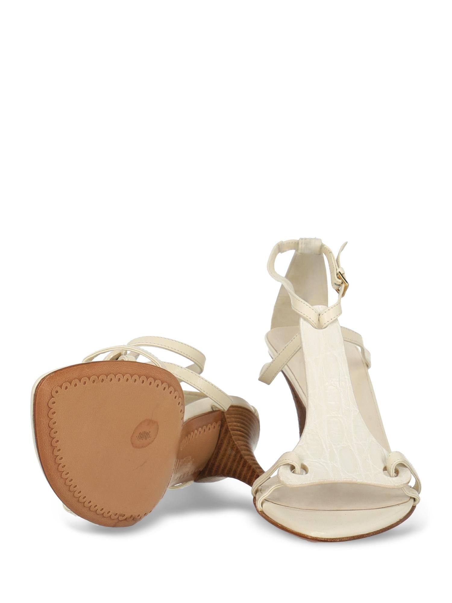 Women's Sergio Rossi  Women   Sandals  White Leather EU 36 For Sale