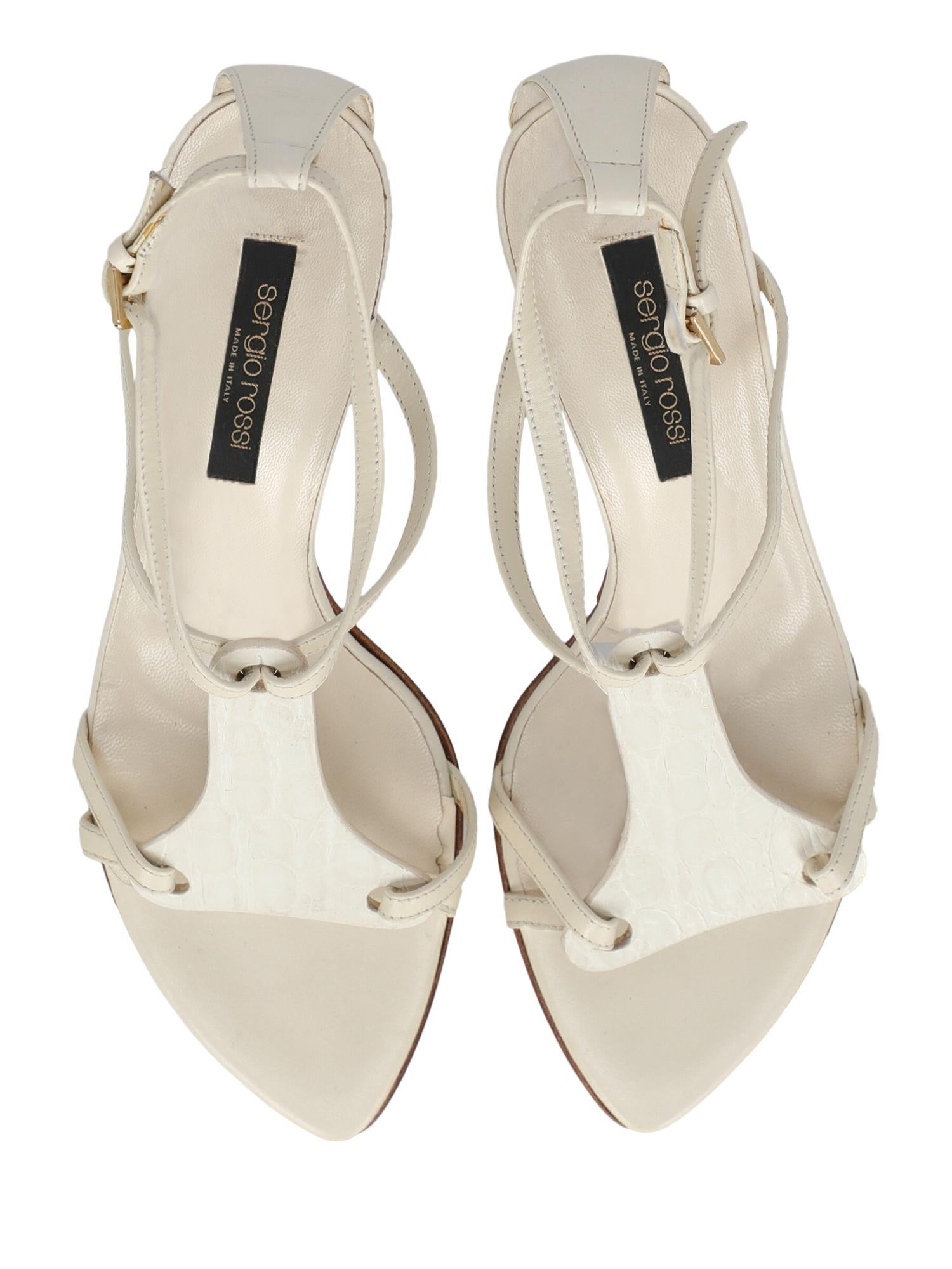 Sergio Rossi  Women   Sandals  White Leather EU 36 For Sale 1