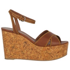 Sergio Rossi Women  Wedges Brown Leather IT 37