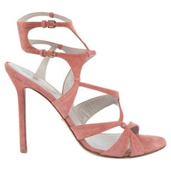 Sergio Rossi Women's Pink Suede Heeled Sandals