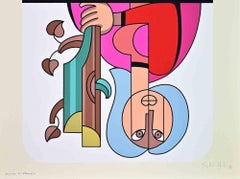 Seite der Stäbe - Siebdruck von Sergio Ruffolo - 1974