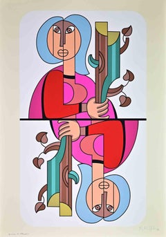 Seite der Stäbe - Siebdruck von Sergio Ruffolo - 1974