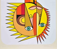 Sonne - Zwei von Münzen - Siebdruck von Sergio Ruffolo - 1970er Jahre