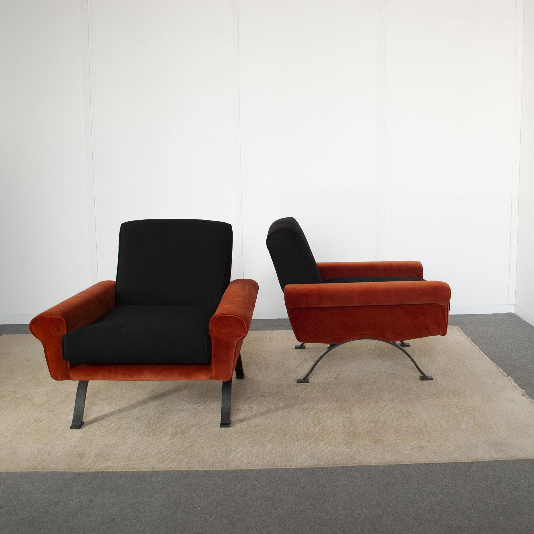 Sergio Saporiti armchairs 1960s. In Good Condition For Sale In bari, IT