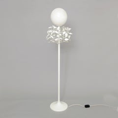 Sergio Terzani Enamel Laurel Leaf Floor Lamp, Mid Century