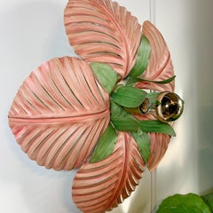 Sergio Terzani Pink Leaf Flush Ceiling Light