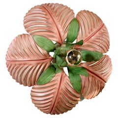 Sergio Terzani Pink Leaf Flush Ceiling Light