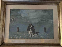 Dog - Original Oil Painting by Sergio Vacchi - 1977