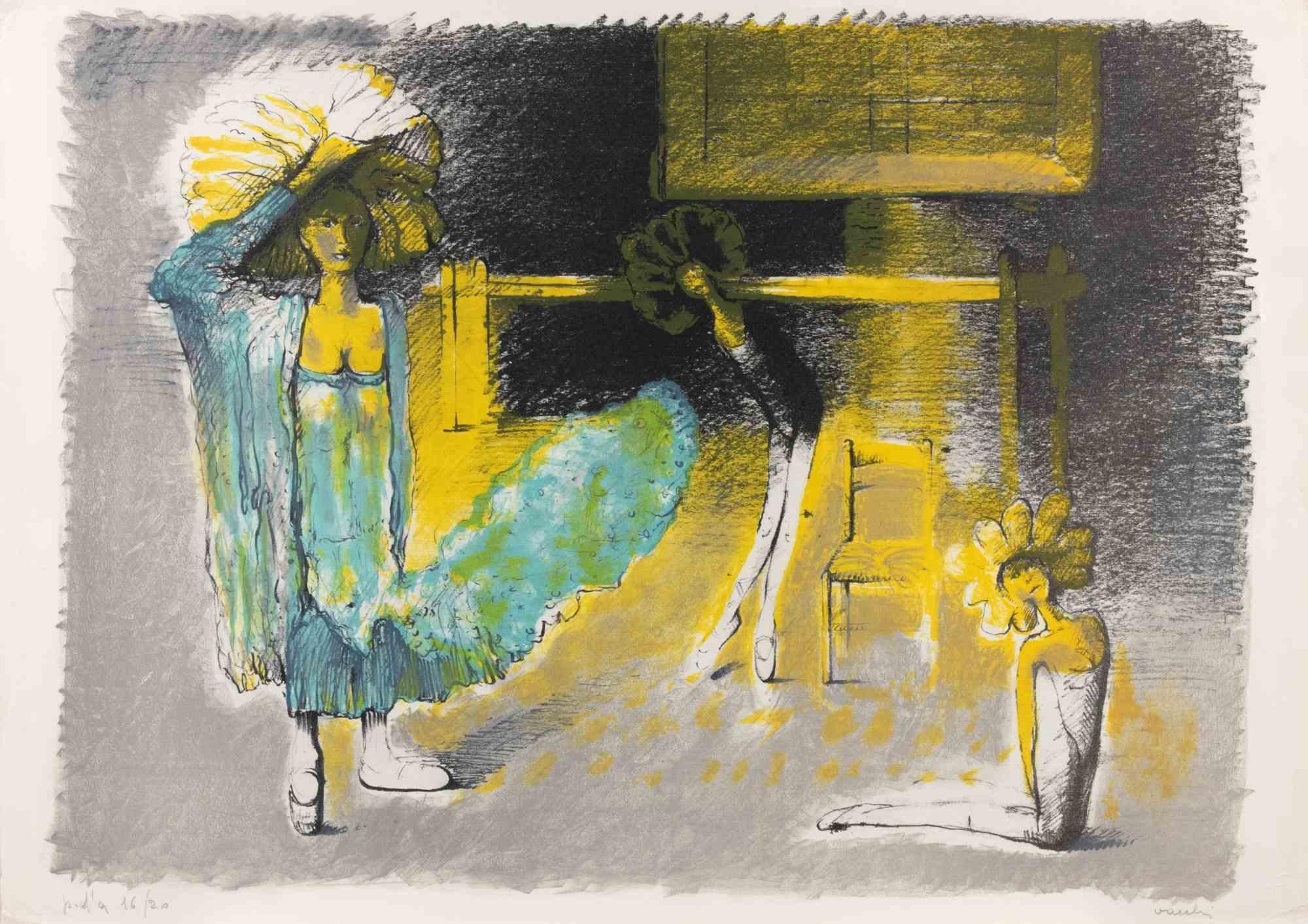 Orientalische Träume - Lithographie von Sergio Vacchi - 1980er Jahre