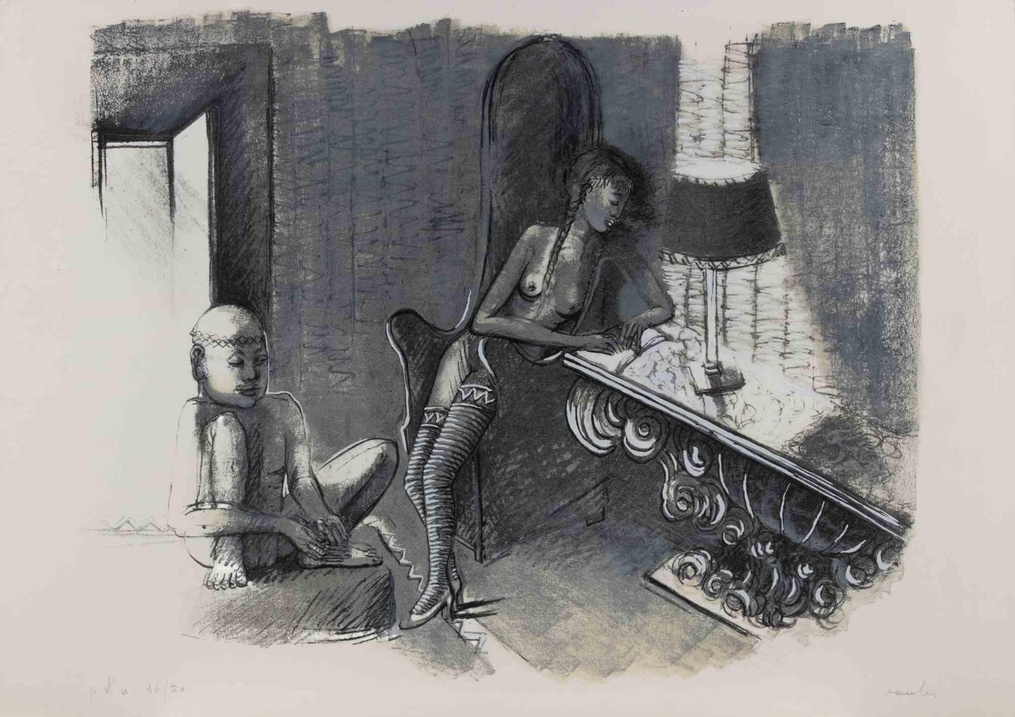 Lithograph on paper.

Hand signed and numbered in pencil.

Edition of 20.

Excellent condition.