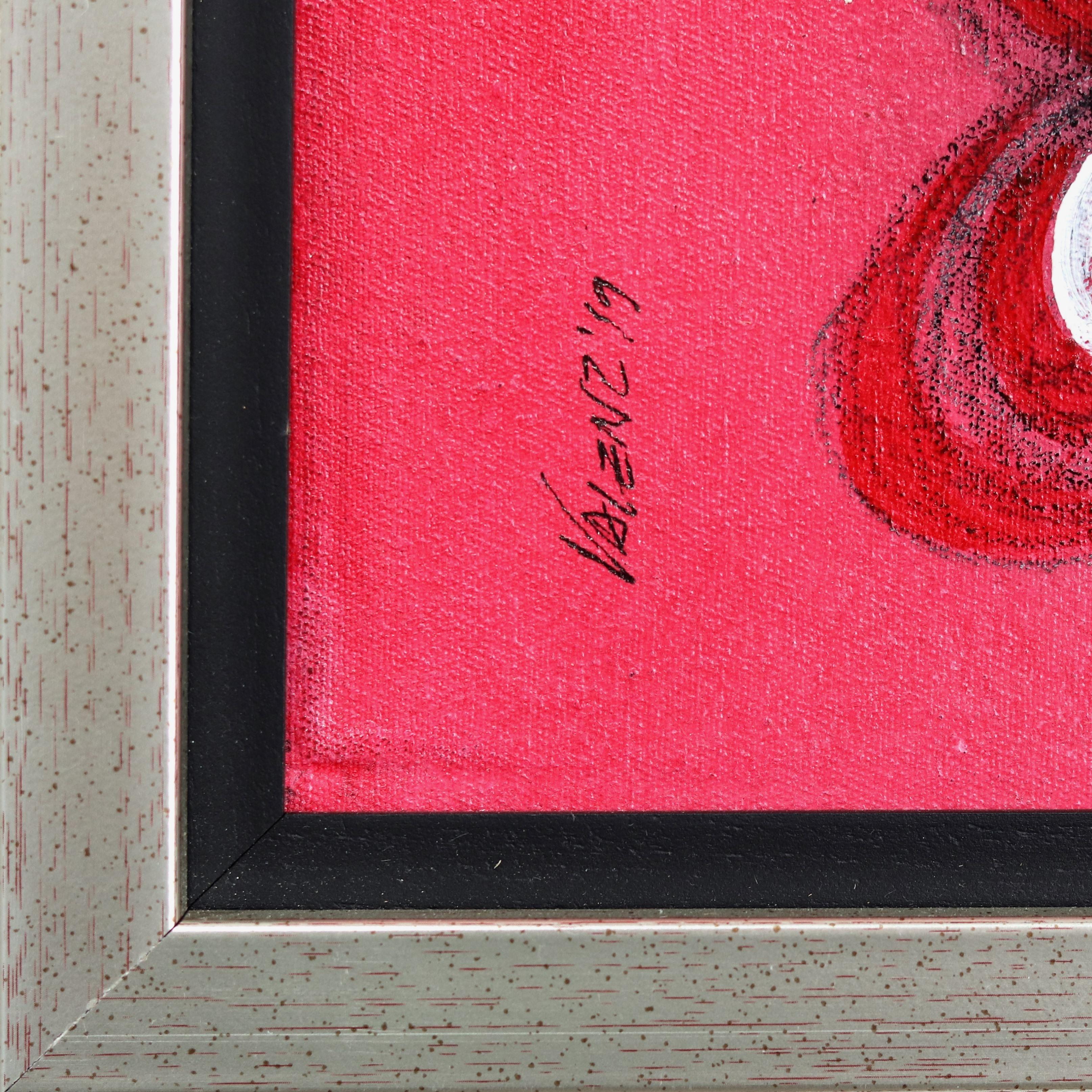 Paisaje Feliz 1 - Rojo Obra de Arte Figurativa Abstracta Contemporánea Original en venta 2