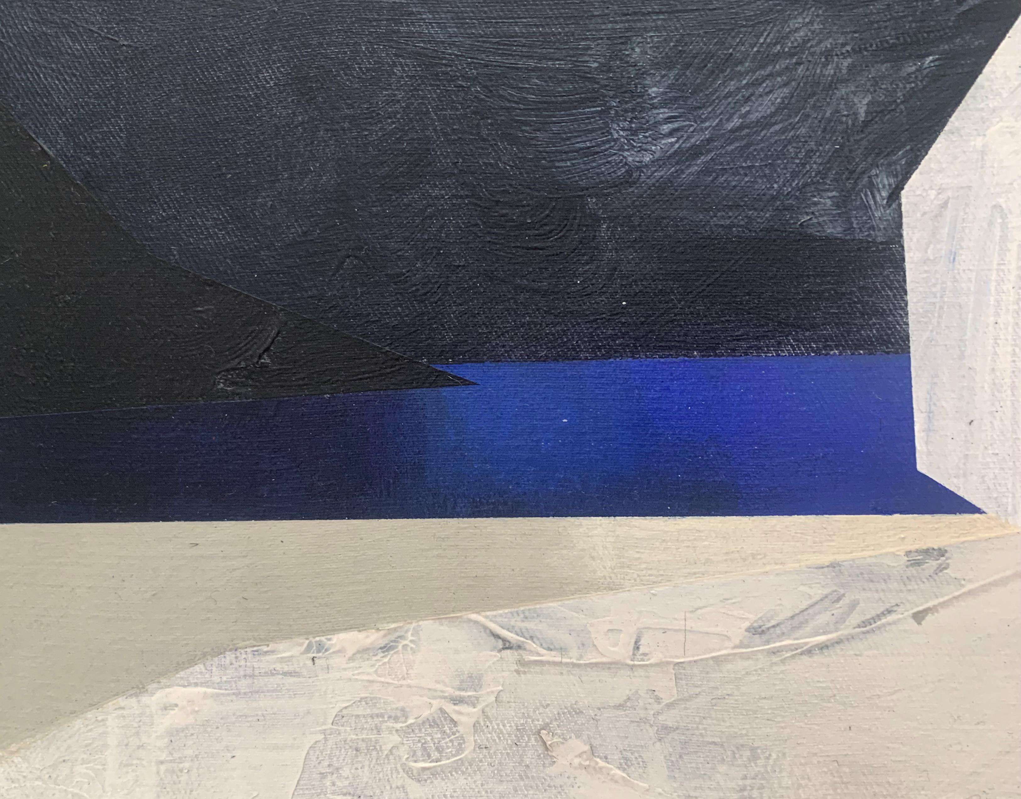 Estanque Grande. Paisaje abstracto, Pintura acrílica, Montañas Tatra, Arte polaco - Landscape Painting Gris de Sergiusz Powałka