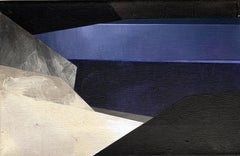 Großer Teich. Abstrakte Landschaft, Acrylgemälde, Tatra-Gemälde, Polnische Kunst
