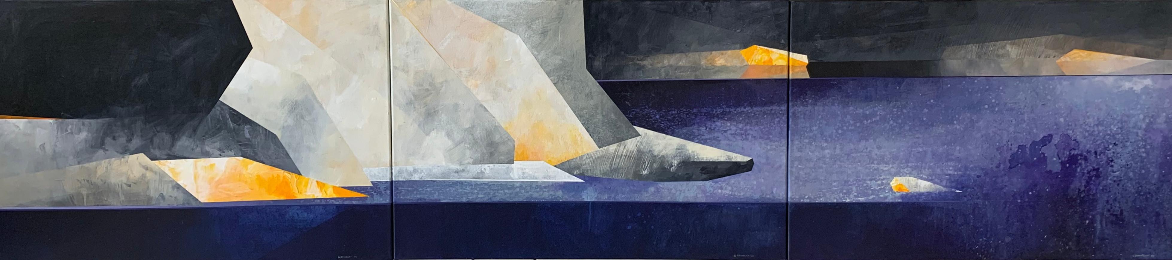 Black Caterpillar Pond 3. Abstract landscape, Acrylic Painting, Polish art For Sale 1