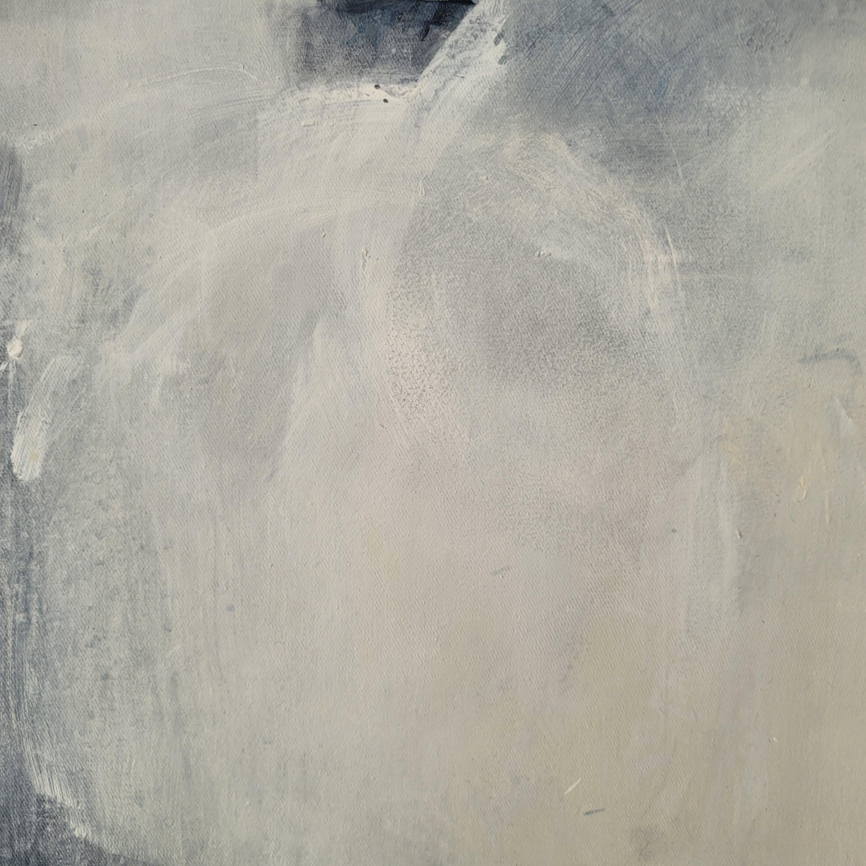 Black Caterpillar Pond, Snow. Abstract landscape, Acrylic Painting, Polish art For Sale 9