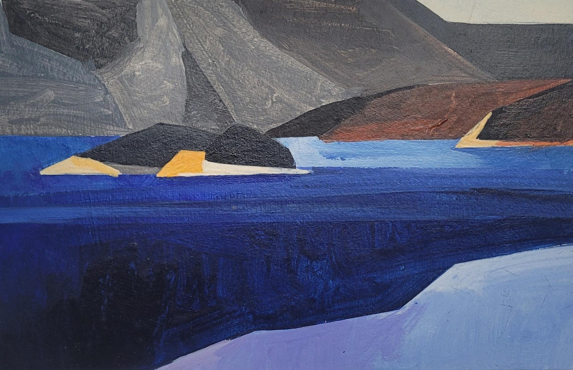Landscape Painting Sergiusz Powałka - Great Caterpillar Pond Paysage abstrait, peinture acrylique, Tatra Mountains