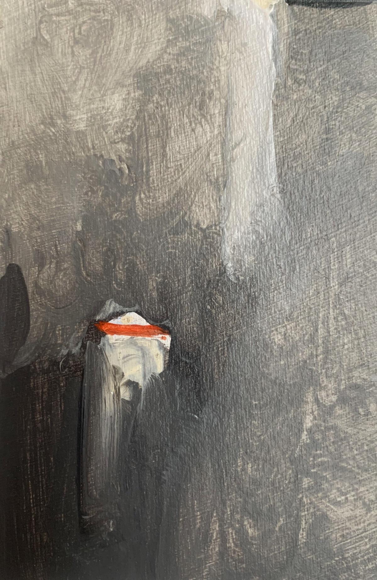 Kurtkowiec. Paisaje abstracto, Pintura acrílica, Montañas Tatra, Arte polaco - Landscape Painting Gris de Sergiusz Powałka