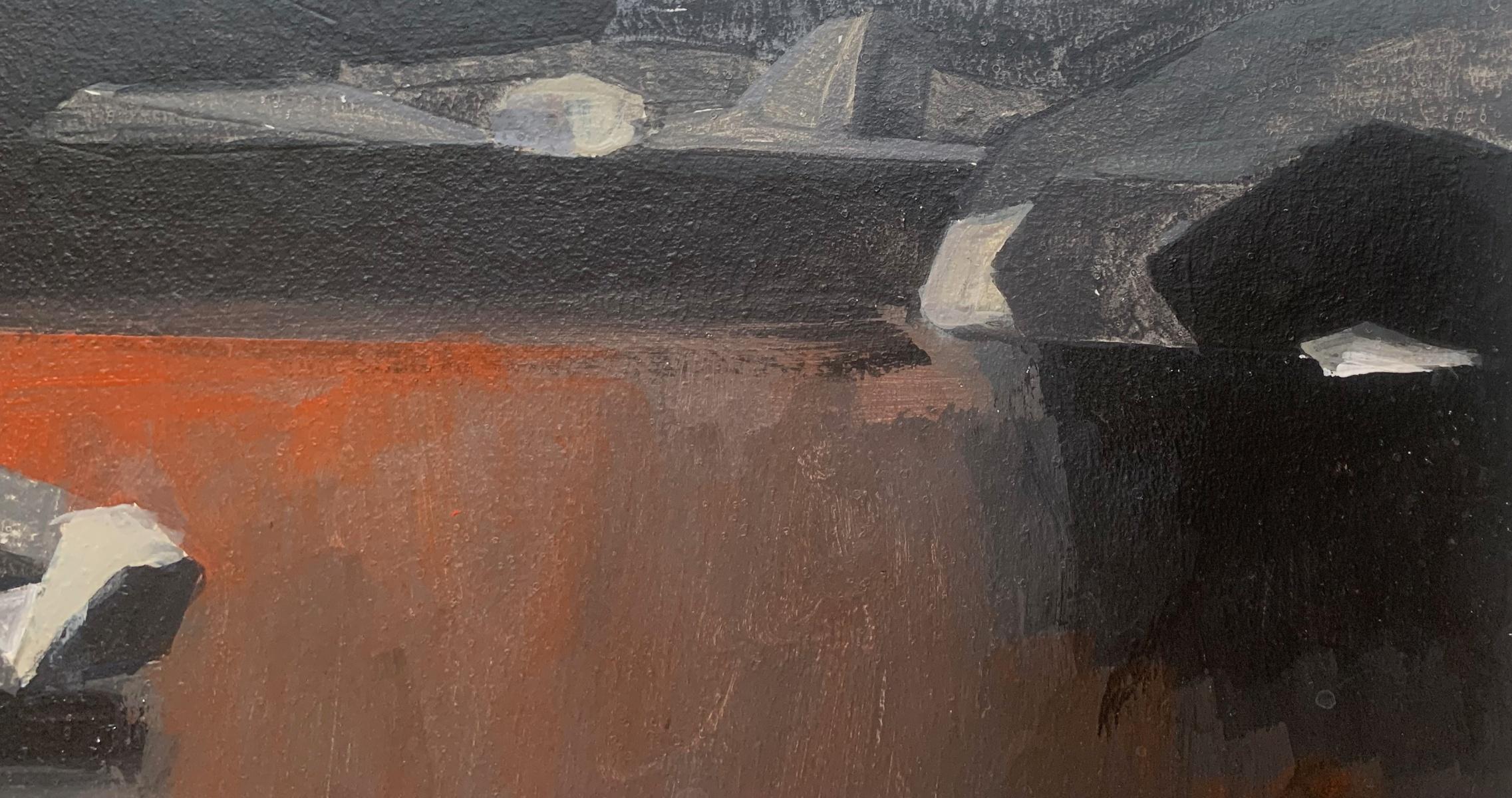 Paesaggio astratto contemporaneo in acrilico su cartone dell'artista polacco Sergiusz Powalka. Il dipinto è ispirato alla vista di uno dei laghetti dei Monti Tatra. 

SERGIUSZ POWALKA (nato nel 1986)
Si è diplomato al Liceo Artistico di Lublino e
