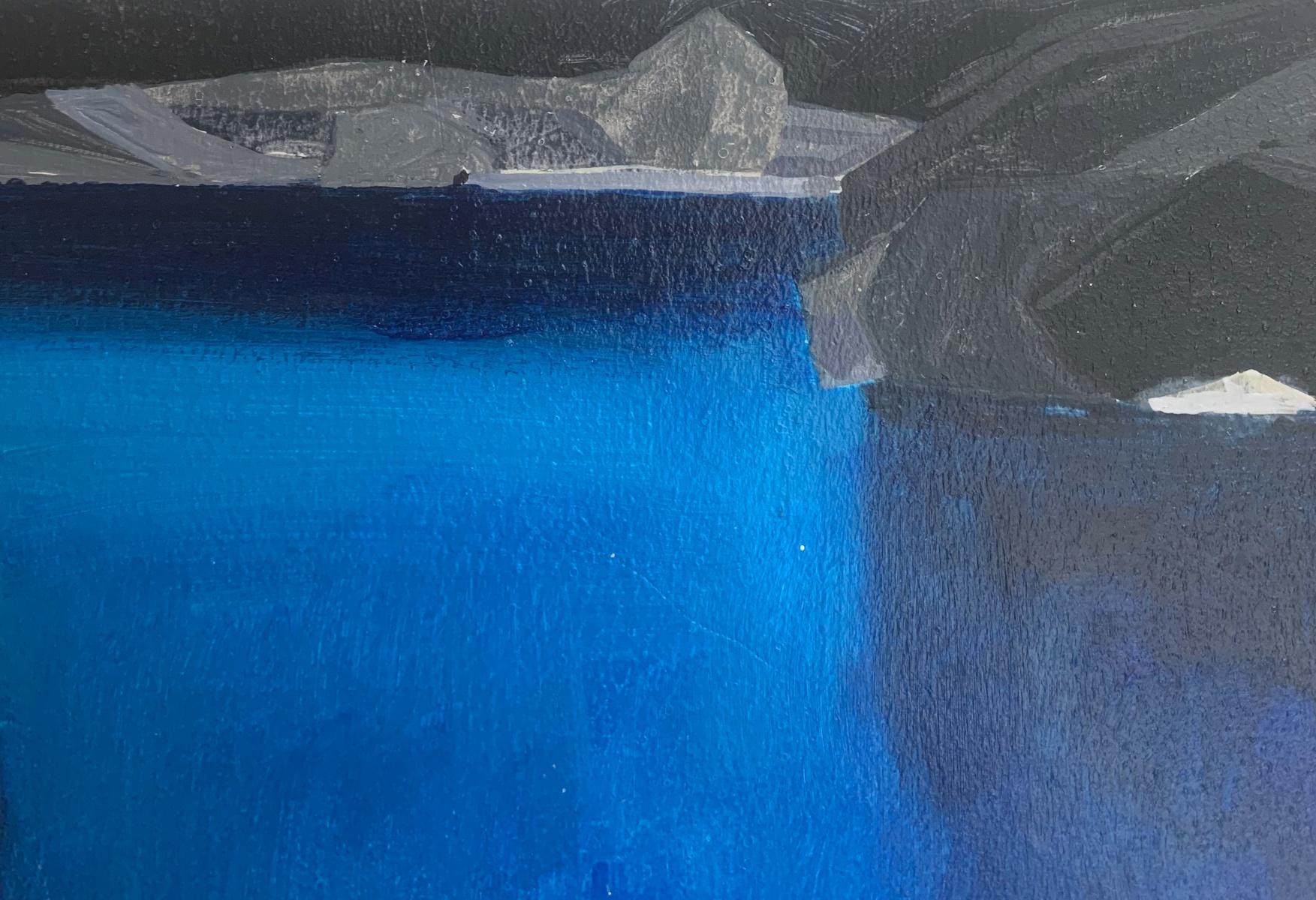 Paisaje abstracto contemporáneo de acrílico sobre cartón del artista polaco Sergiusz Powalka. La pintura está inspirada en la vista de uno de los estanques de los montes Tatra. 

SERGIUSZ POWALKA (nacido en 1986)
Graduado en la Escuela Superior de