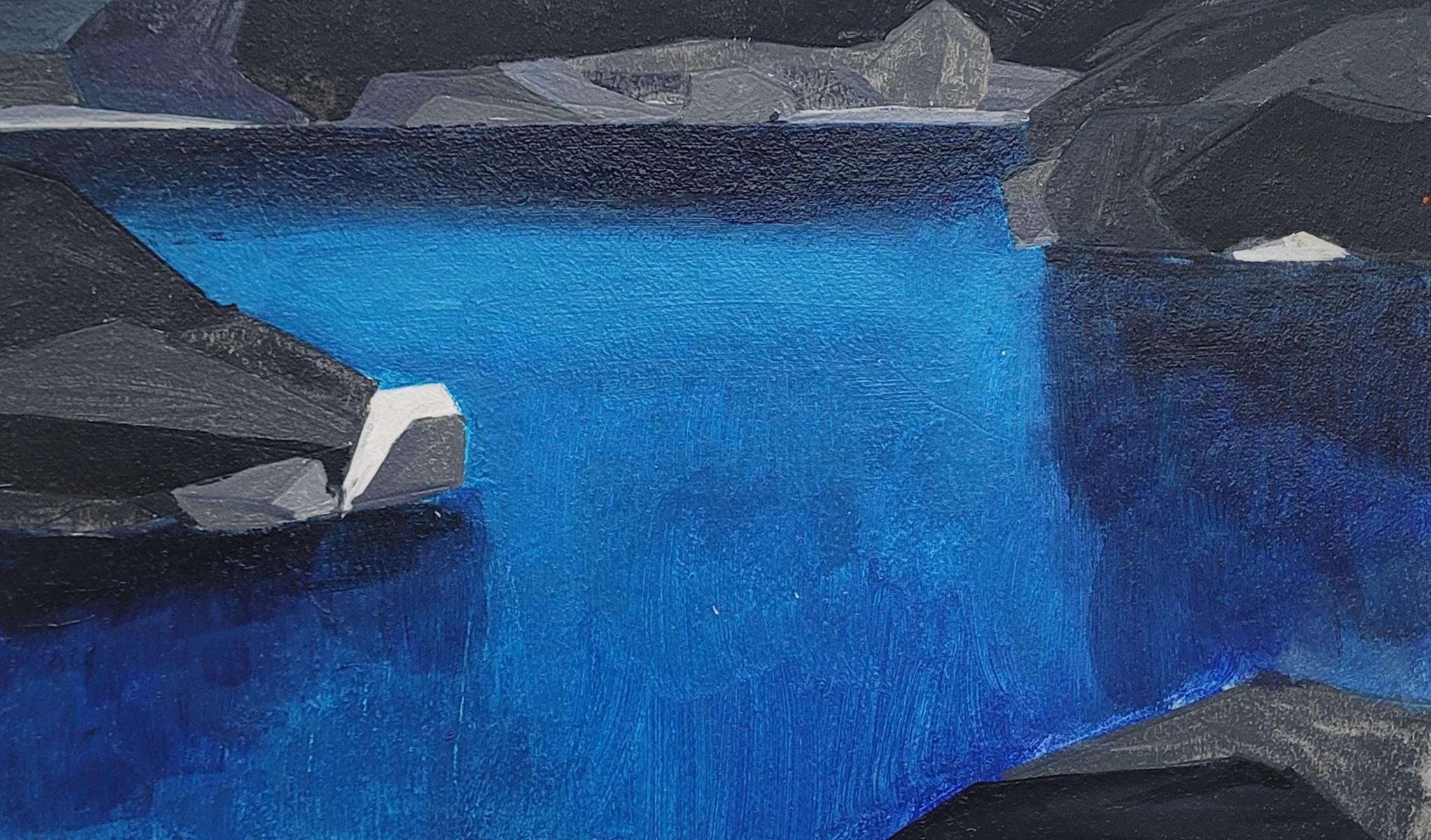 Landscape Painting de Sergiusz Powałka - Kurtkowiec. Paisaje abstracto, Pintura acrílica, Montañas Tatra, Arte polaco