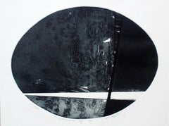 Iapetus - XXI Century Contemporary Abstract Etching Print, Black & White