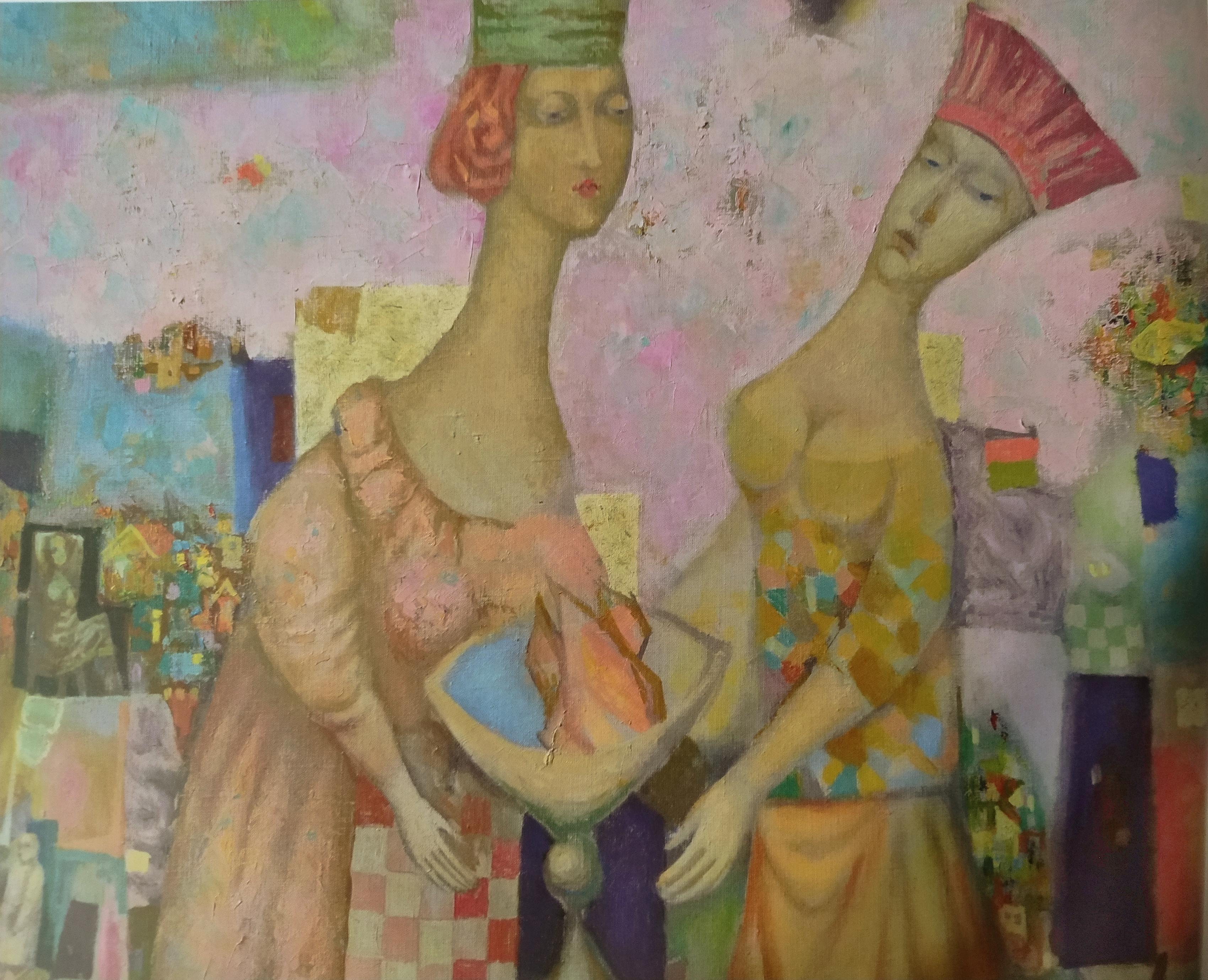 Sergiy Alymov Figurative Painting - "Worship of fire"