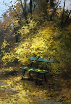 Un banc à l'automne