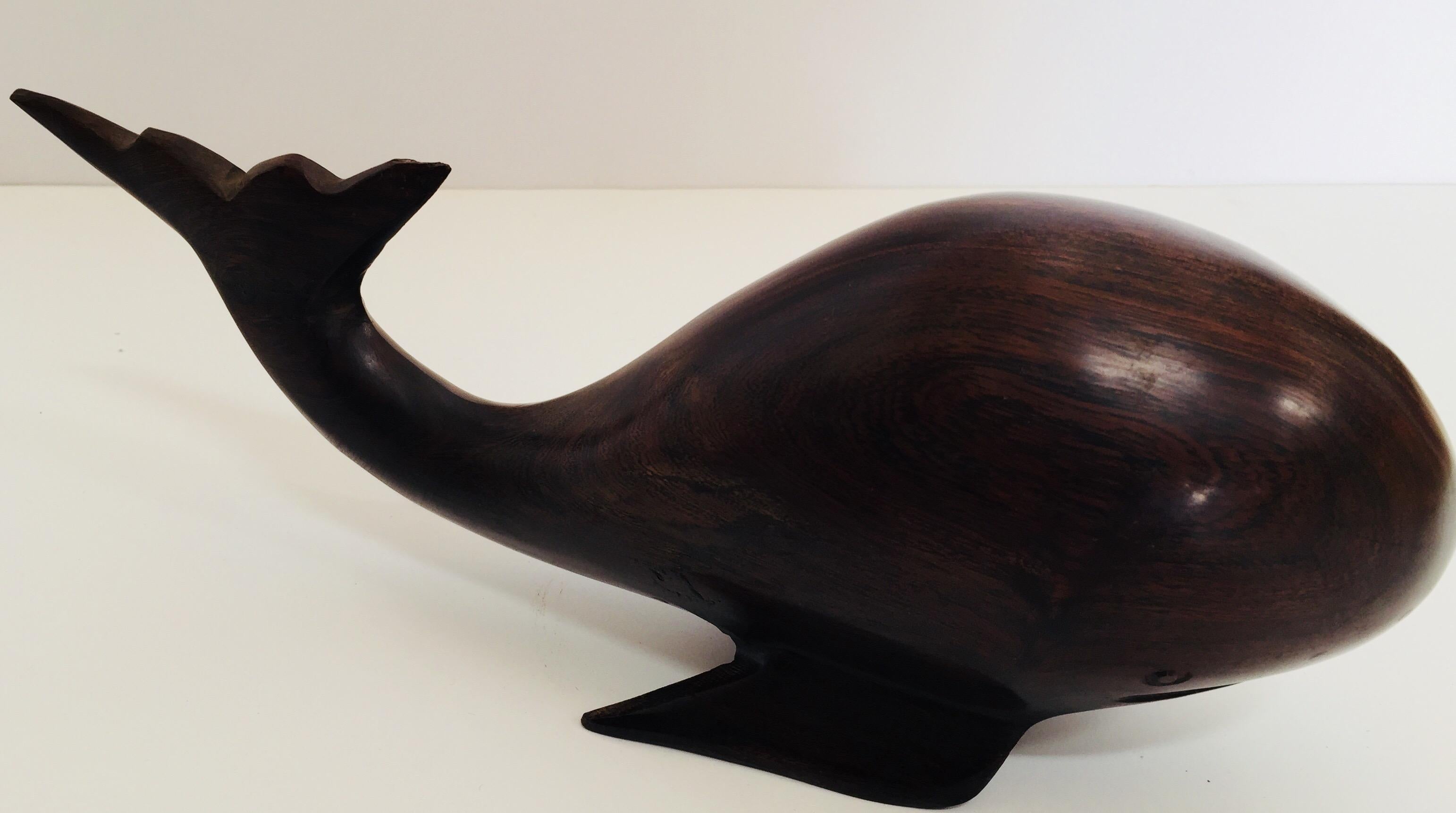 20th Century Seri Ironwood Animal Sculptures of a Pelican and a Whale