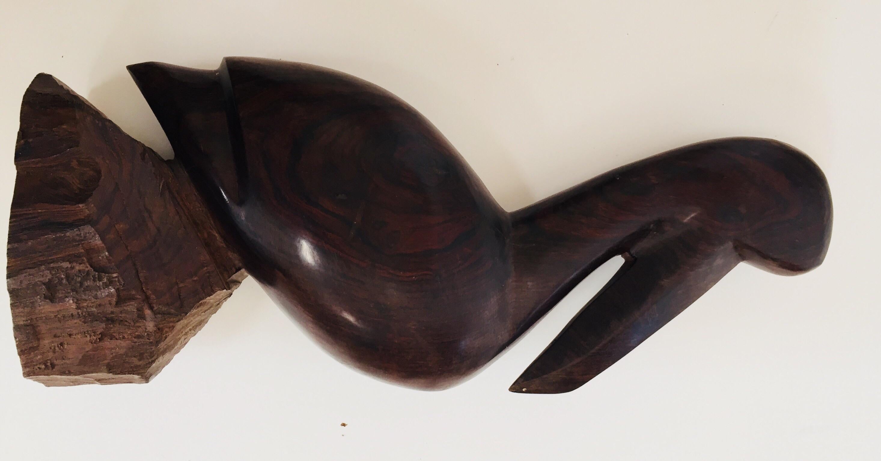 Seri Ironwood Animal Sculptures of a Pelican and a Whale 1