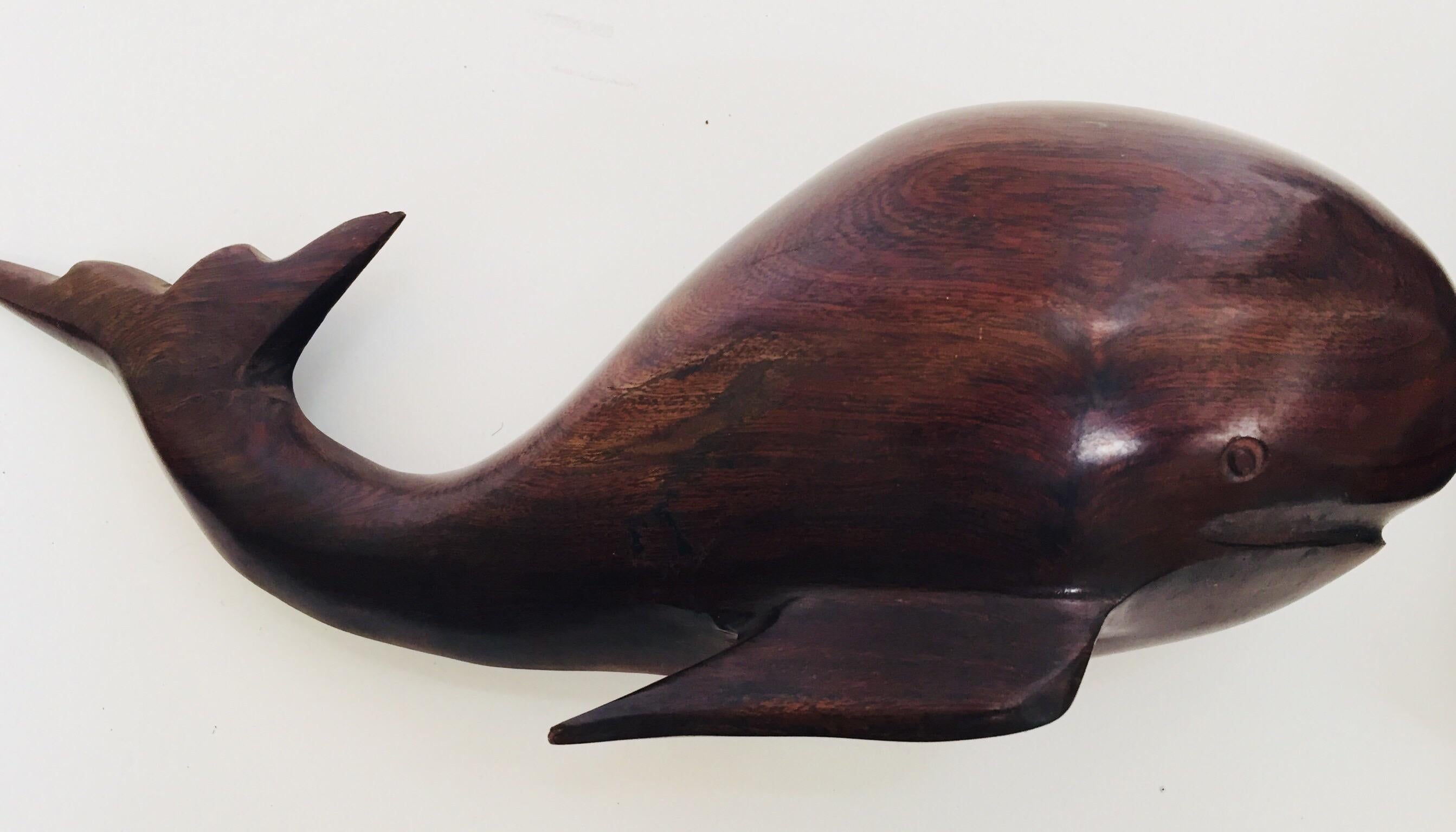 Seri Ironwood Animal Sculptures of a Pelican and a Whale 5