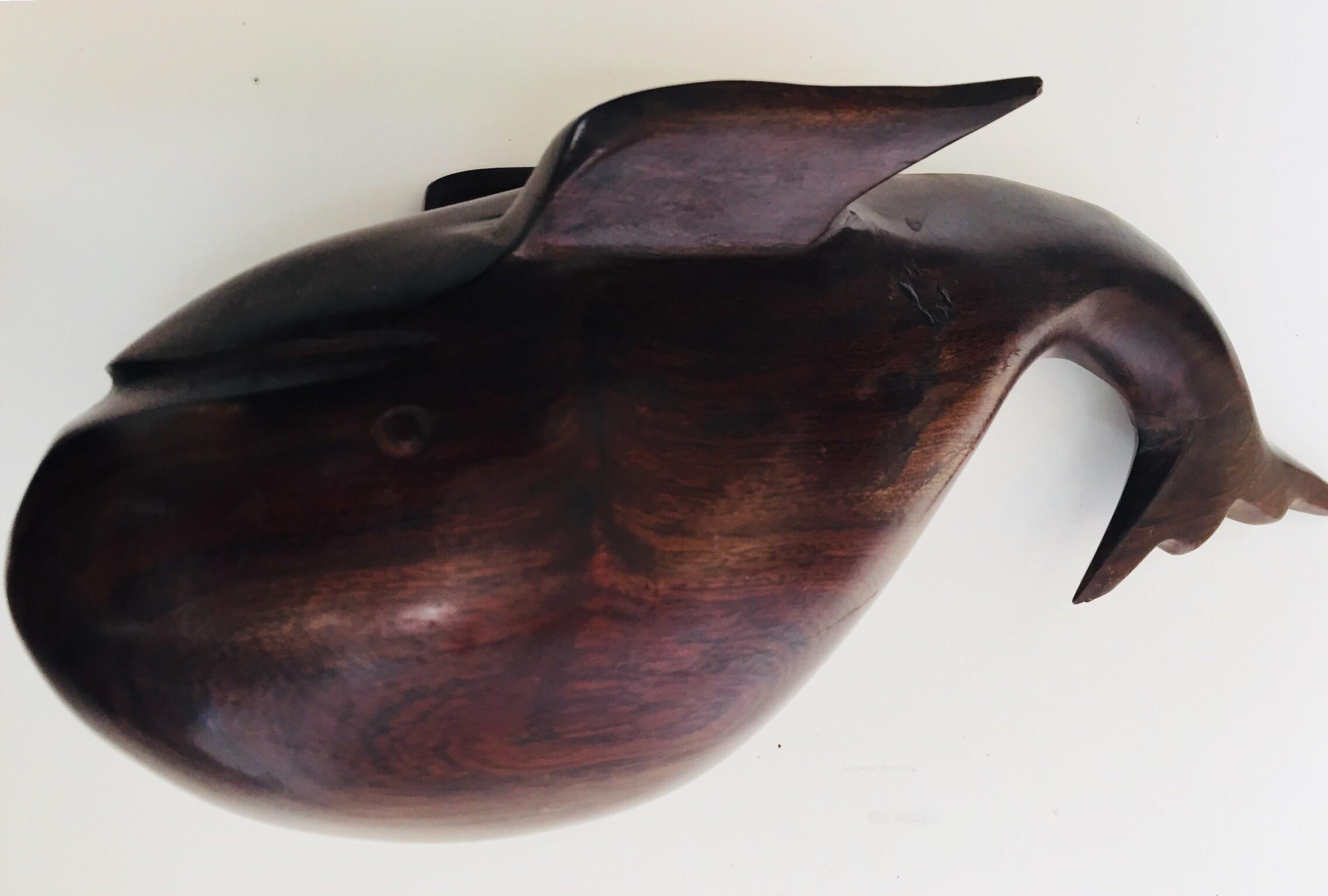 Seri Ironwood Animal Sculptures of a Pelican and a Whale 7