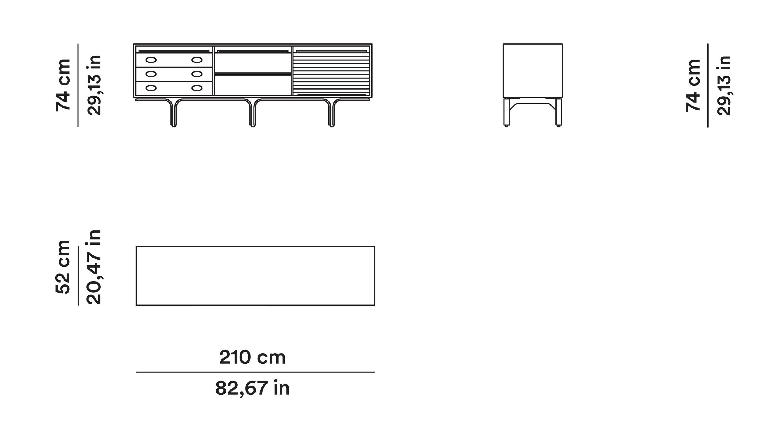 Series 500/3 Three-Element Sideboard by Gianfranco Frattini for Tacchini For Sale 6