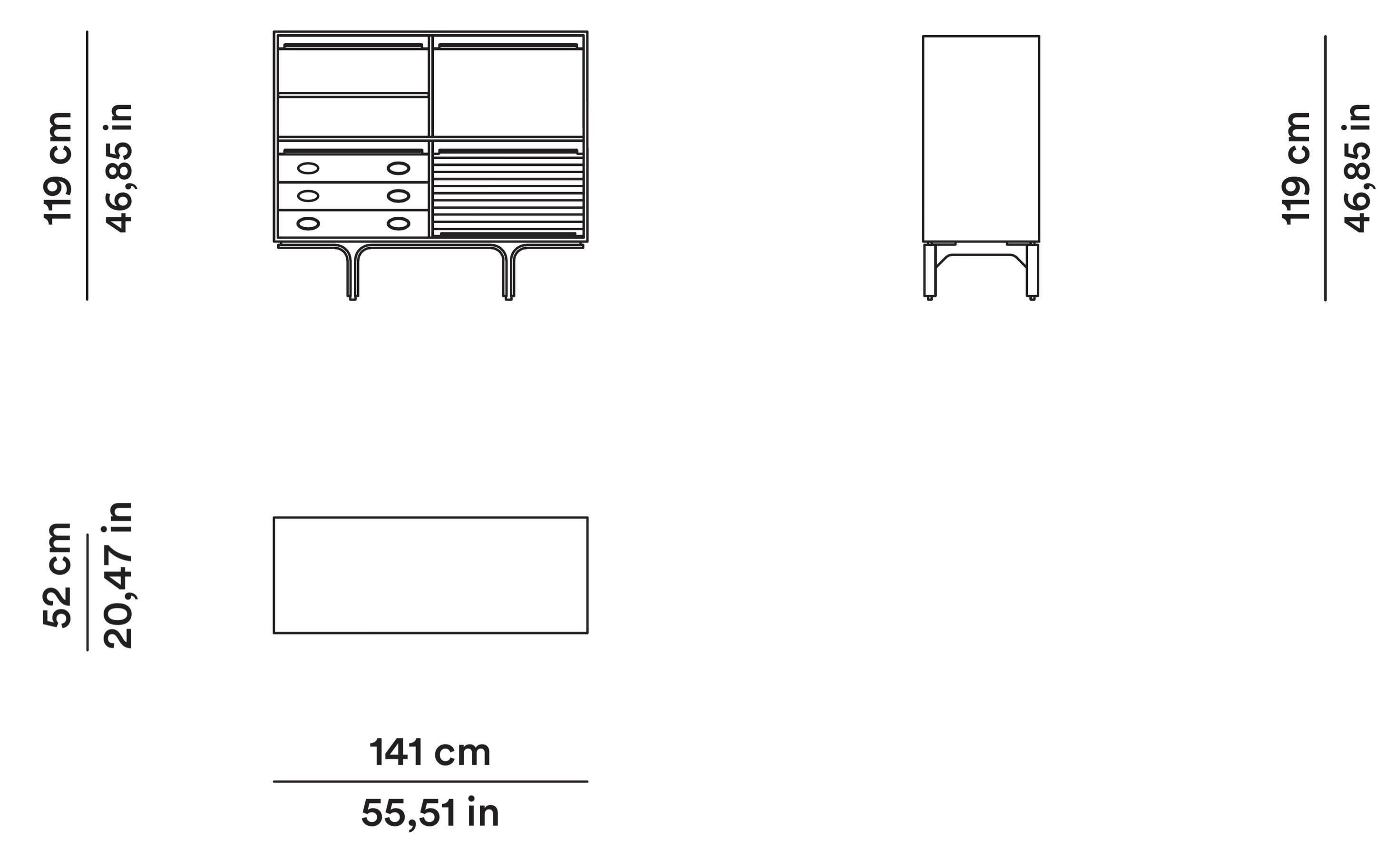 Wood Series  500/4 High Sideboard by Gianfranco Frattini for Tacchini For Sale