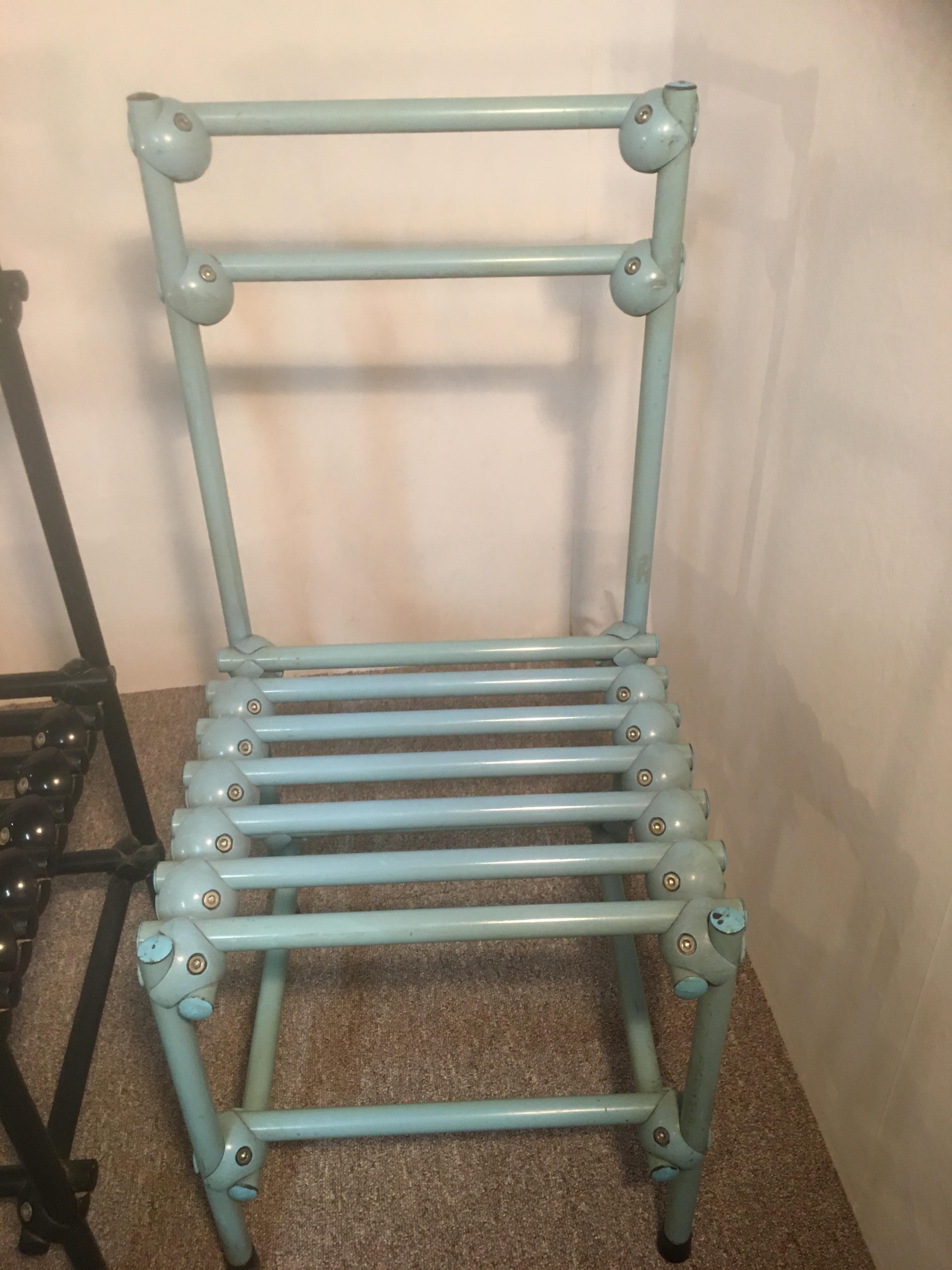 Serie 8 Mecano Chairs, Color, Italy, 80th For Sale 1