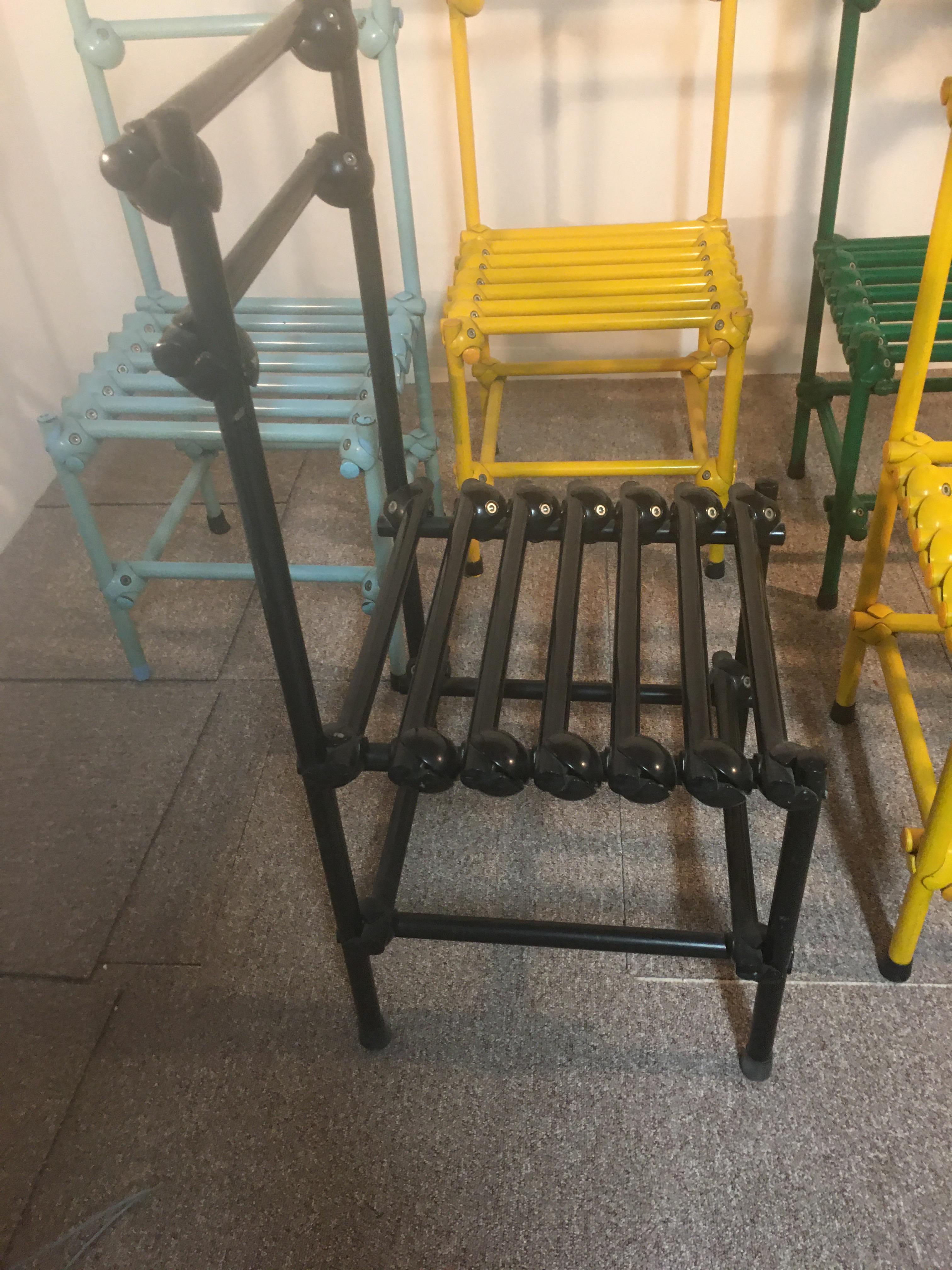 20th Century Serie 8 Mecano Chairs, Color, Italy, 80th For Sale