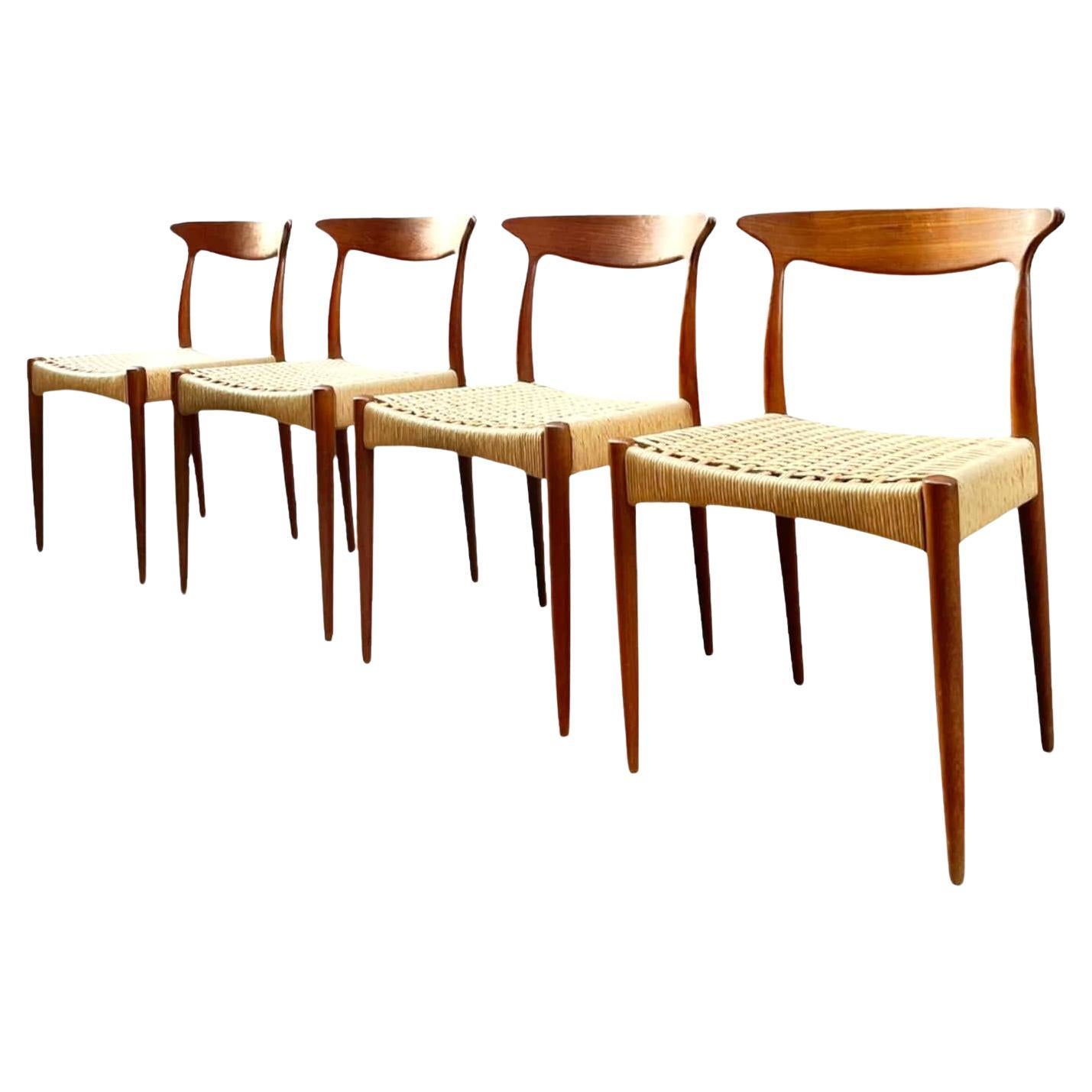 Danish 20th Century by Arne Hovmand Olsen Teak Chairs  For Sale
