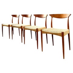 Vintage Danish 20th Century by Arne Hovmand Olsen Teak Chairs 