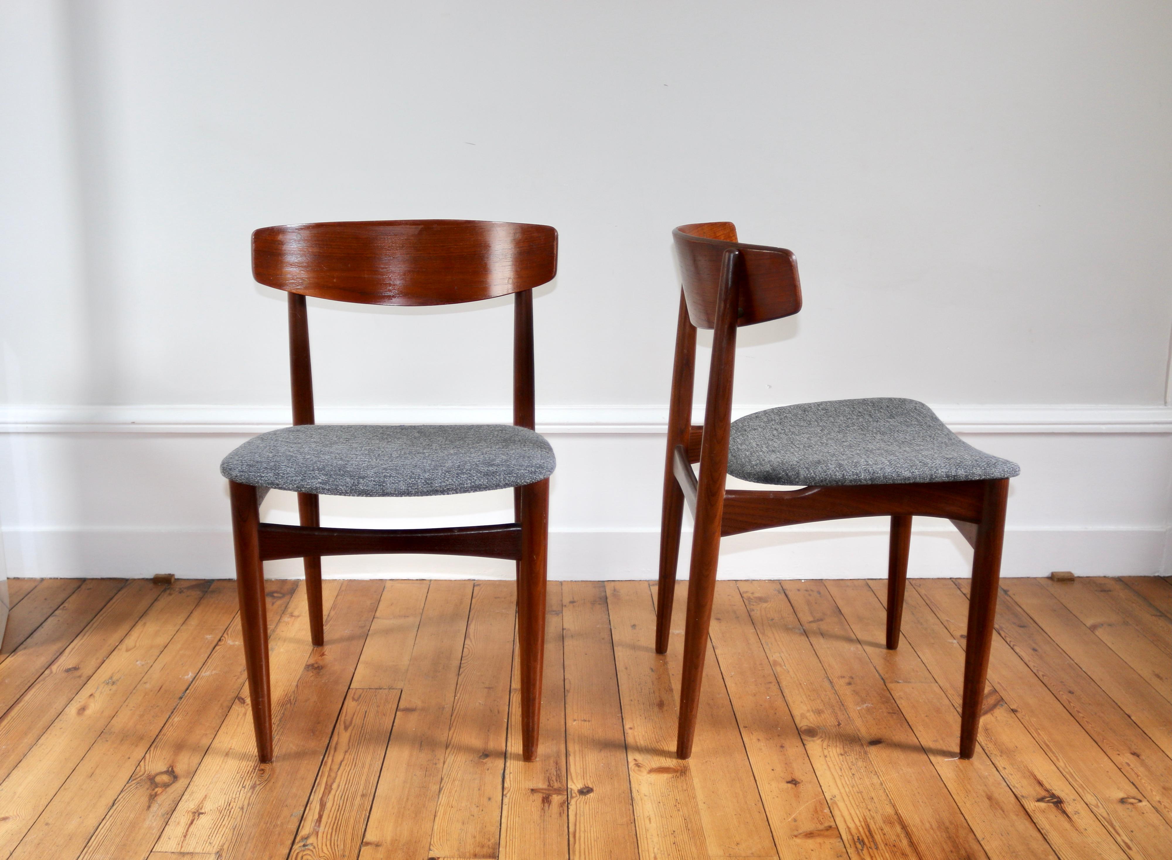Série de 4 chaises scandinaves teck vintage H.W Klein 1960 In Good Condition In NANTES, FR