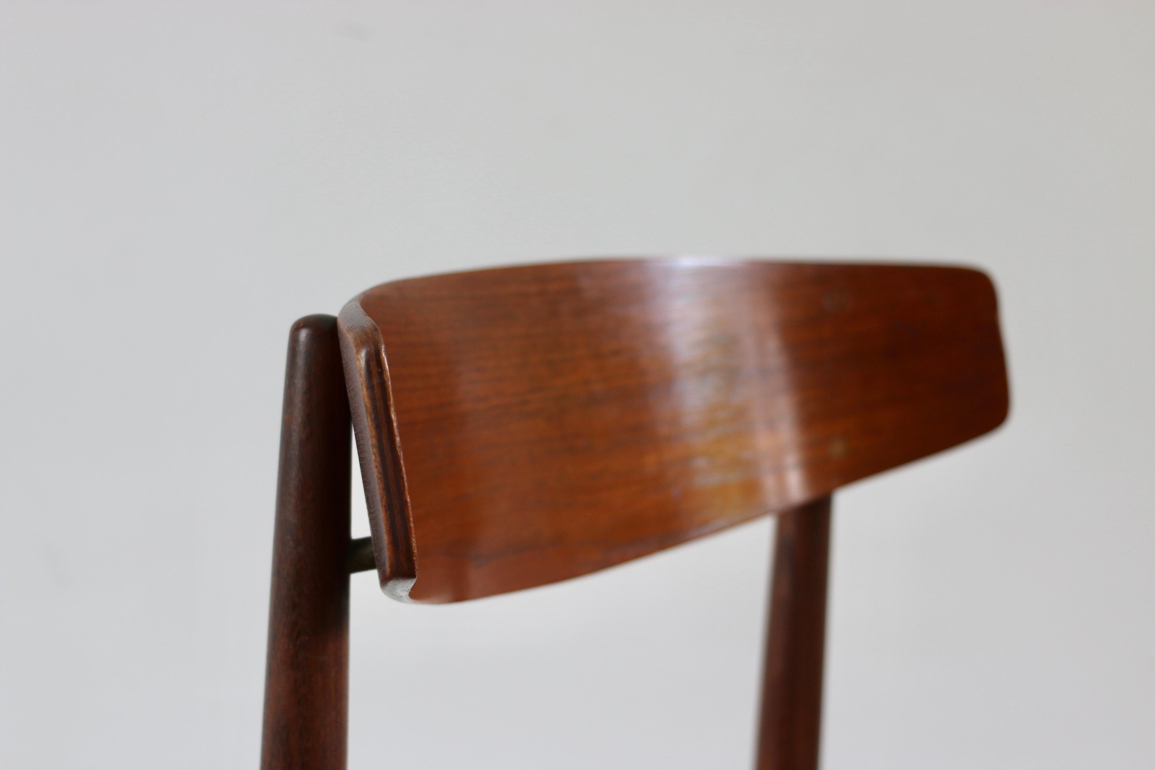 Série de 4 chaises scandinaves teck vintage H.W Klein 1960 1