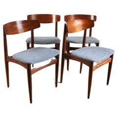Série de 4 chaises scandinaves teck vintage H.W. Klein 1960