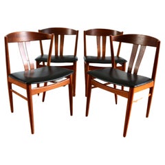Série de 4 chaises scandinaves vintage en teck Jydsk 1960