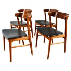 Série de 4 chaises scandinaves vintage teck Farstrup 206, 1960