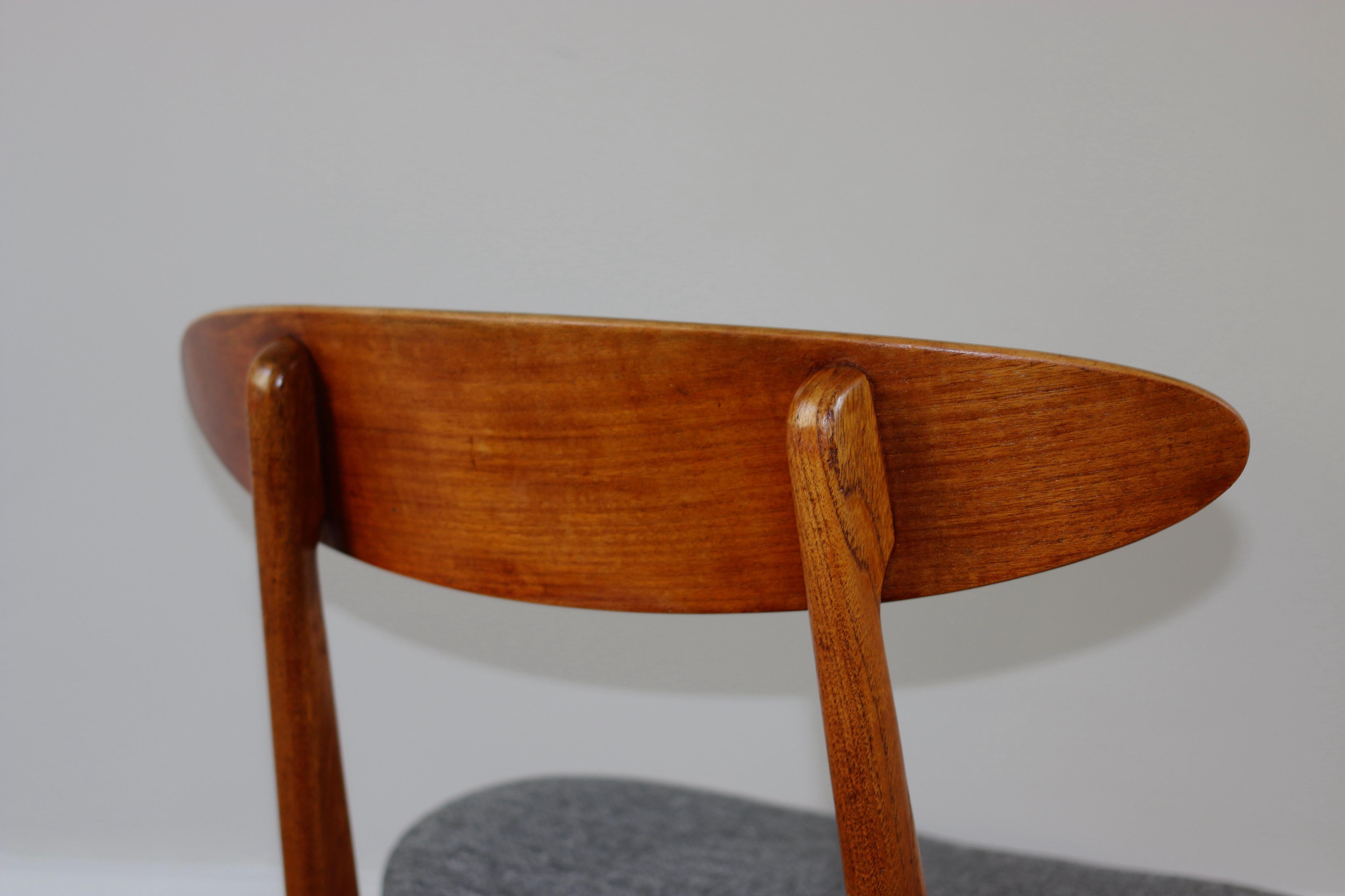 Série de 6 chaises scandinaves teck vintage Wilhelm Wohlert 1960 3