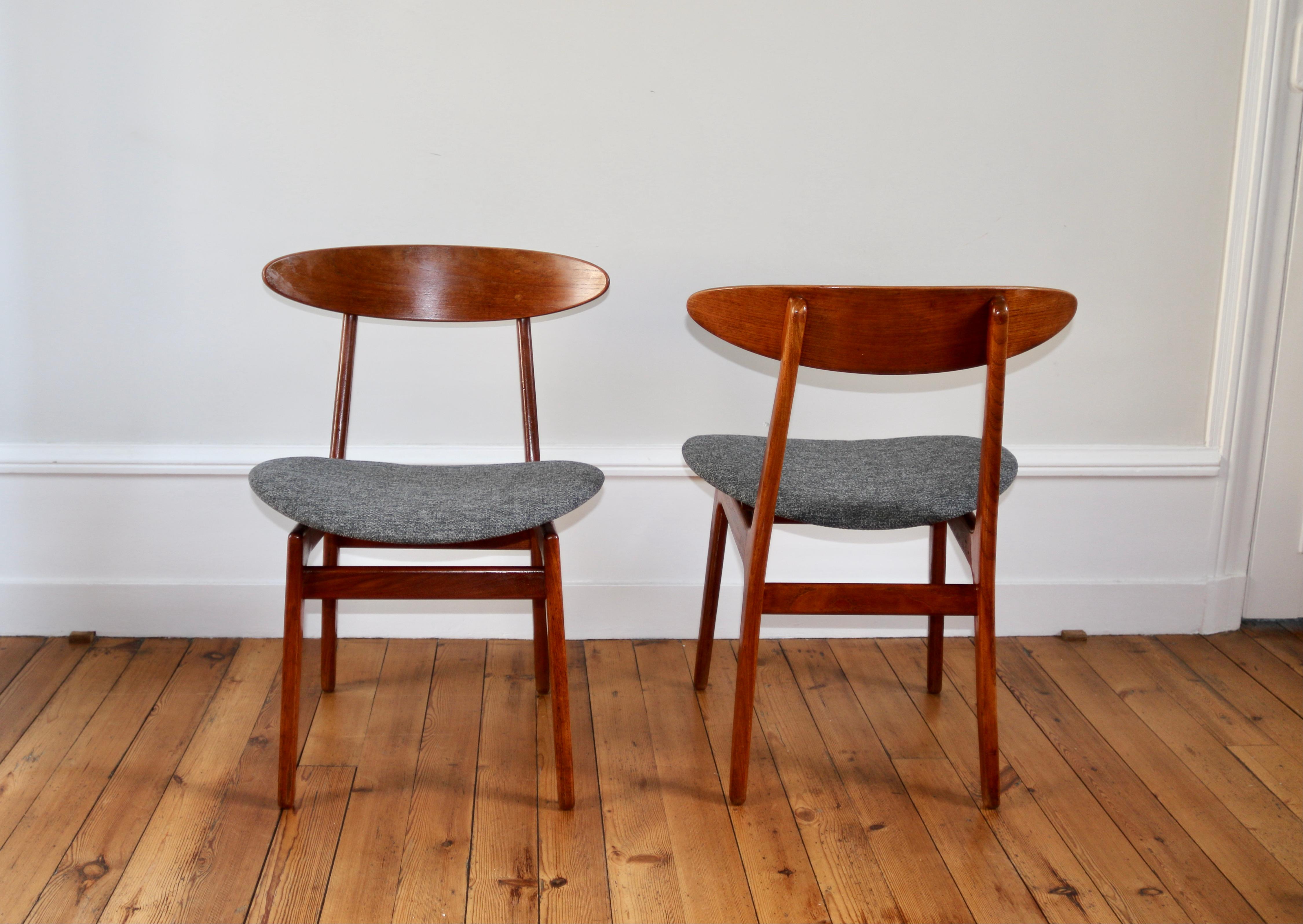 Série de 6 chaises scandinaves teck vintage Wilhelm Wohlert 1960 In Fair Condition In NANTES, FR
