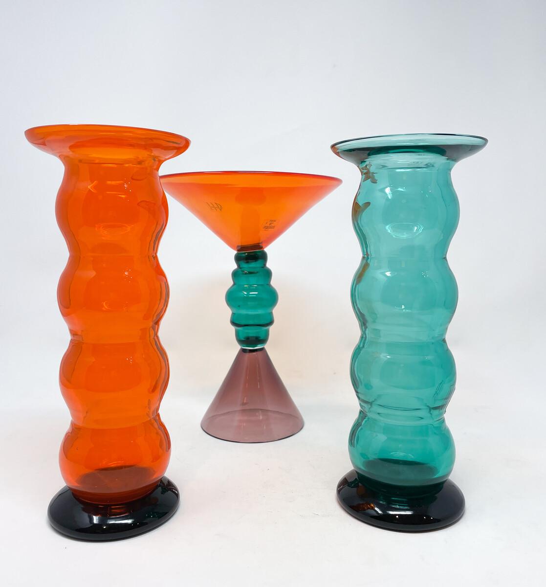 Fin du 20e siècle Série de 3 vases par Marcello Furlan, Italie - Signé et daté en vente