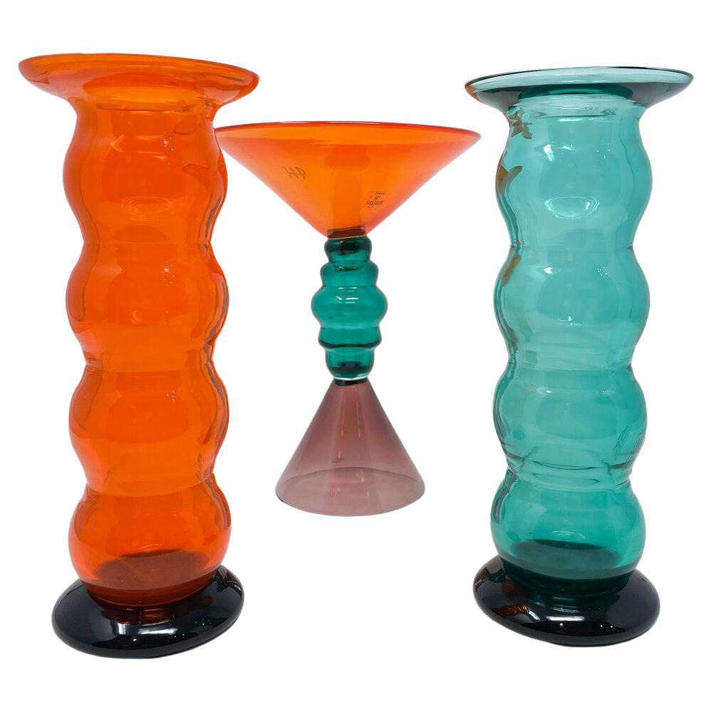 Serie of 3 Vases by Marcello Furlan, Italy, Signed and Dated For Sale