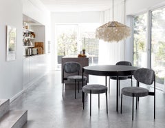 Series 430 Small Round Dining Table in Black by Verner Panton