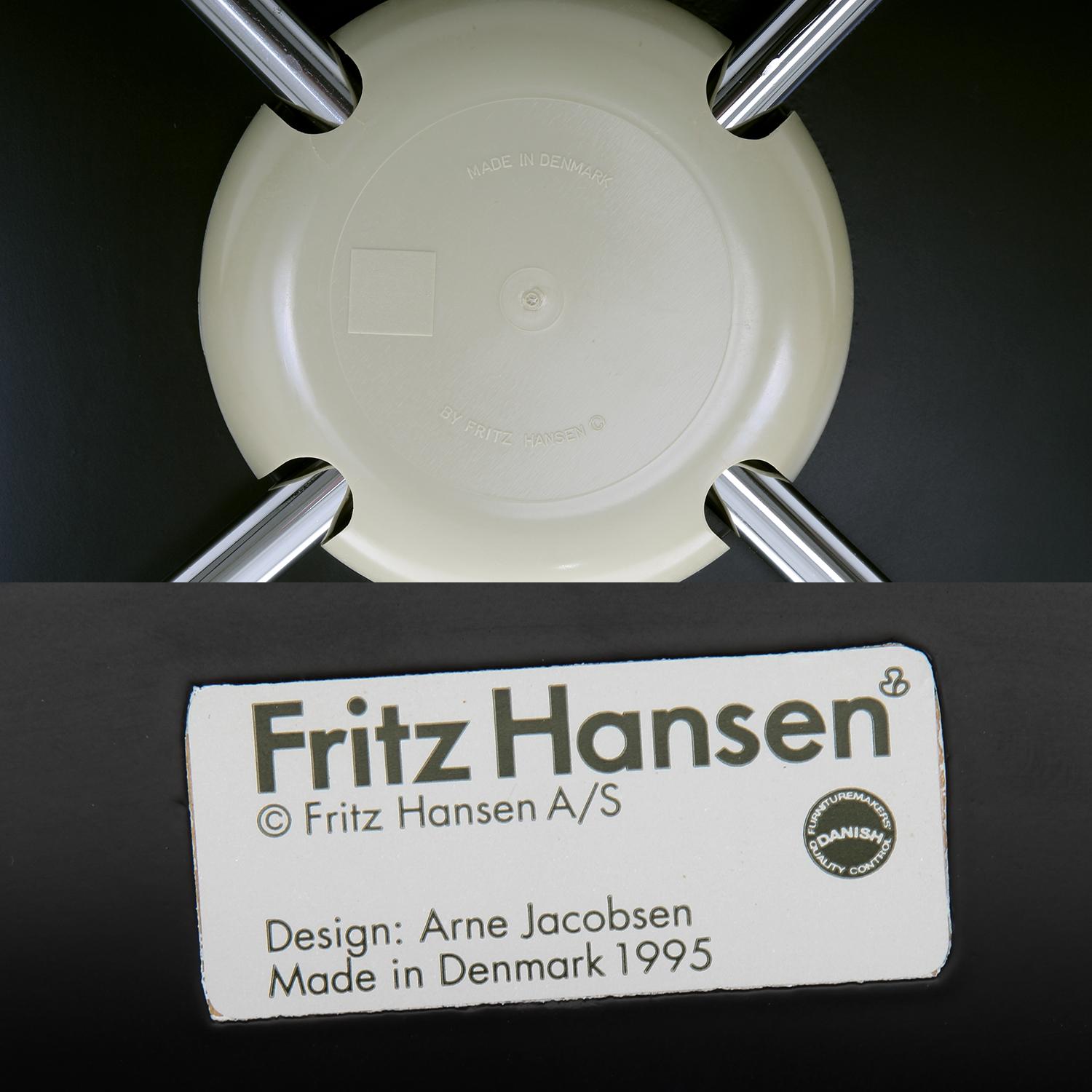 Steel Series 7 Black Chair by Arne Jacobsen for Fritz Hansen in 1955