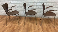 Serie 7 Schmetterlingssessel aus Teakholz von Arne Jacobsen für Fritz Hansen - 3er-Set
