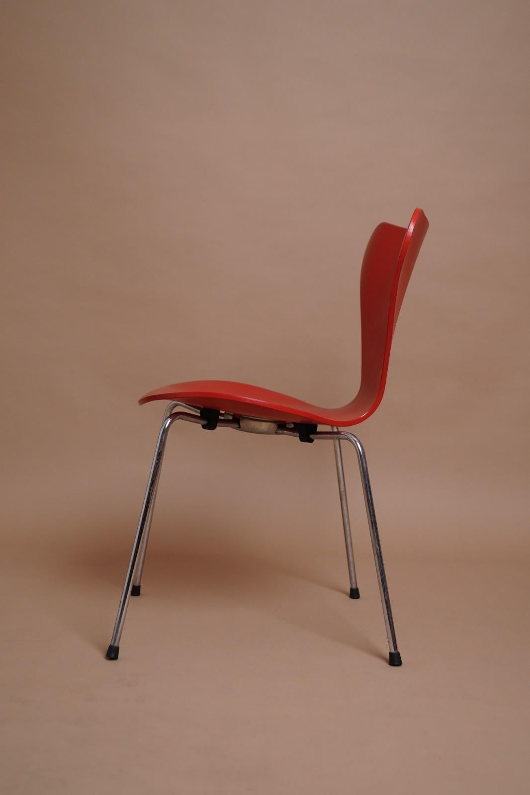 Chrome Series 7 By Arne Jacobsen chair  for Fritz Hansen 1960s For Sale